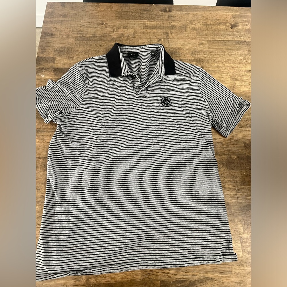 Armani exchange striped polo